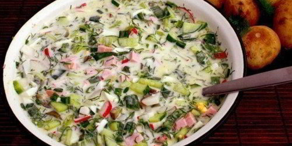 Рецепт окрошки с редисом и свежей зеленью