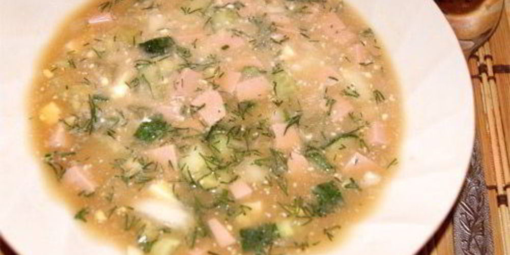 Рецепт окрошки с вареного колбасоя ны квасе