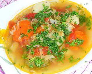 Дачный суп овощной