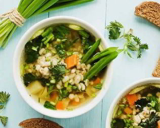 Густой овощной суп с цельнозерновым ячменем