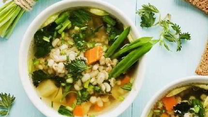 Густой овощной суп с цельнозерновым ячменем