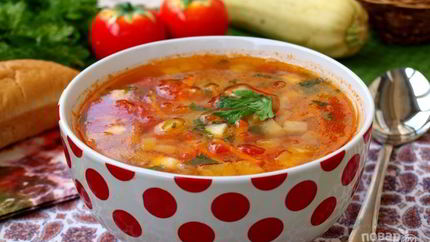 Овощной суп с кабачками