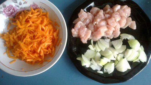 овощной суп с рисом и куриным филе