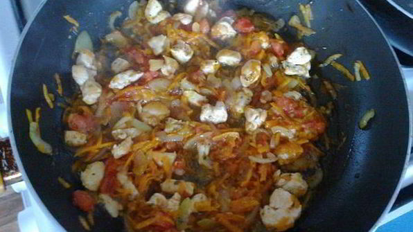 овощной суп с рисом и куриным филе