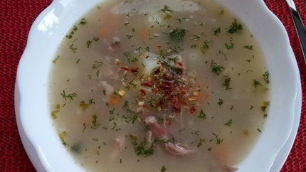 Овсяный суп с индейкой и овощами