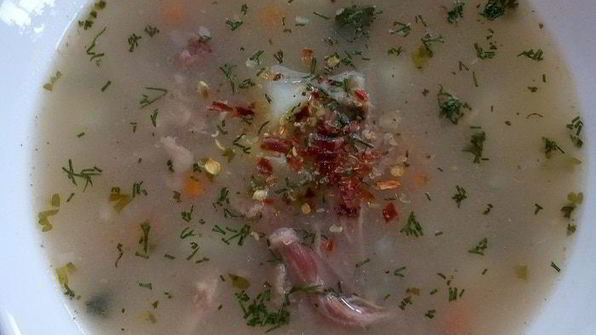 овсяный суп с индейкой и овощами