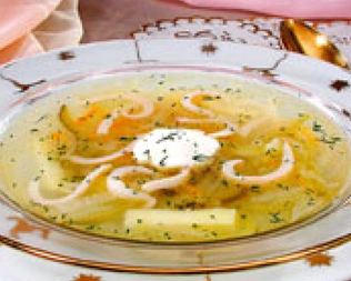 Рассольник домашний с кальмарами