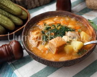 Рассольник с фасолью