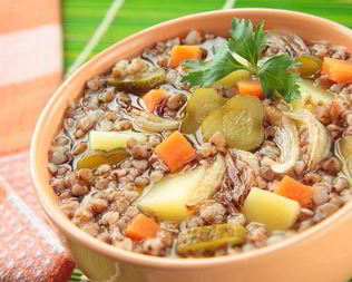 Рассольник с гречкой