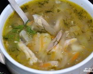 Рассольник с курицей и рисом