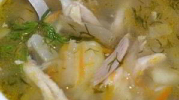 рассольник с курицей и рисом