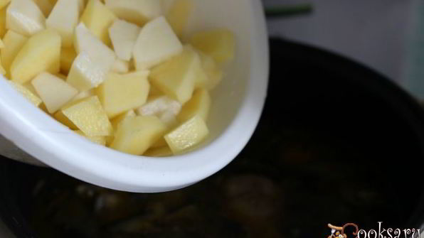 рассольник с лесными грибами в мультиварке