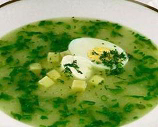 Щи из щавеля с яйцом