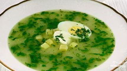 Щи из щавеля с яйцом