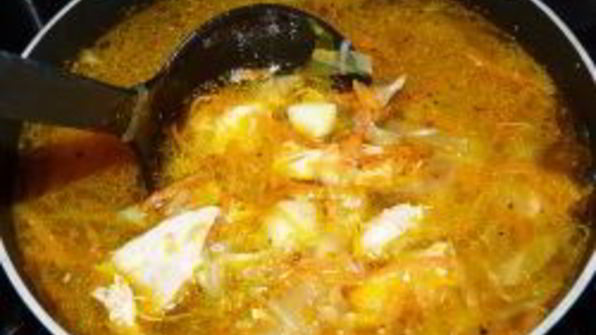 щи из свежей капусты на курином бульоне