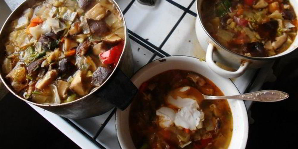 Рецепт щей с индейкой и грибами шиитаке