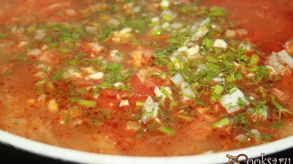 щи со свежей капустой, индейкой и острыми колбасками