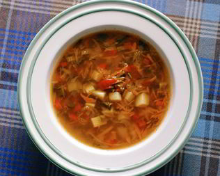 Вегетарианские щи со шпинатом