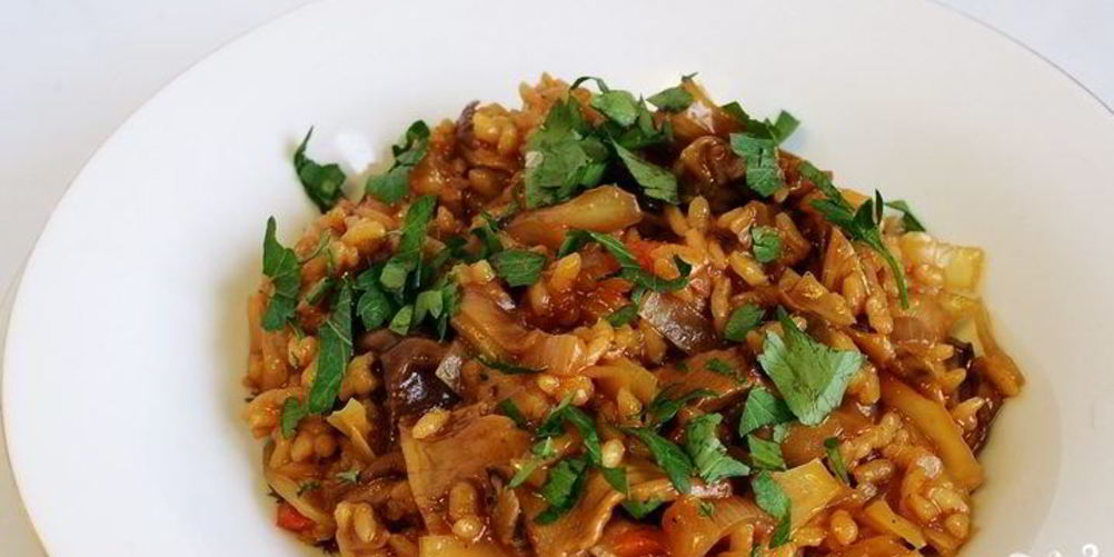 Рецепт грибной солянки с рисом и капустой