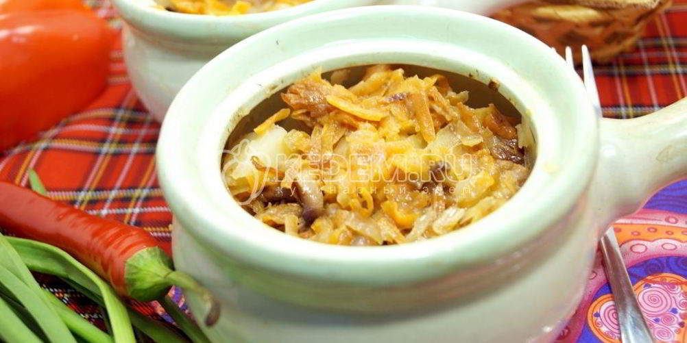 Рецепт грибной солянки в горшочке