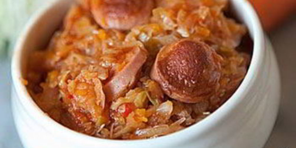 Рецепт капустной солянки с сосиской