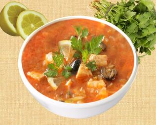 Рыбная солянка с белугой