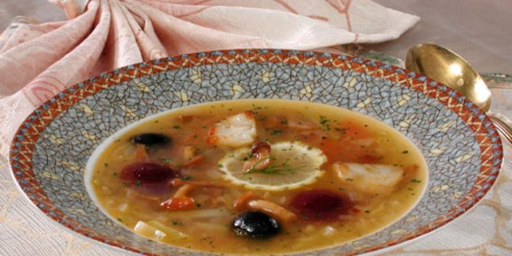 Рецепт солянки рыбной с грибами