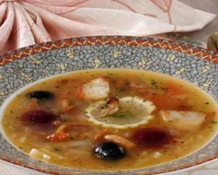 Солянка рыбная с грибами