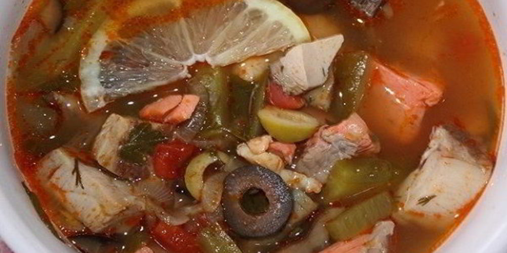 Рецепт солянки с креветками