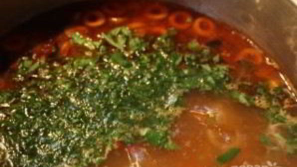 солянка с креветками