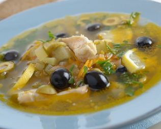 Солянка с лососем