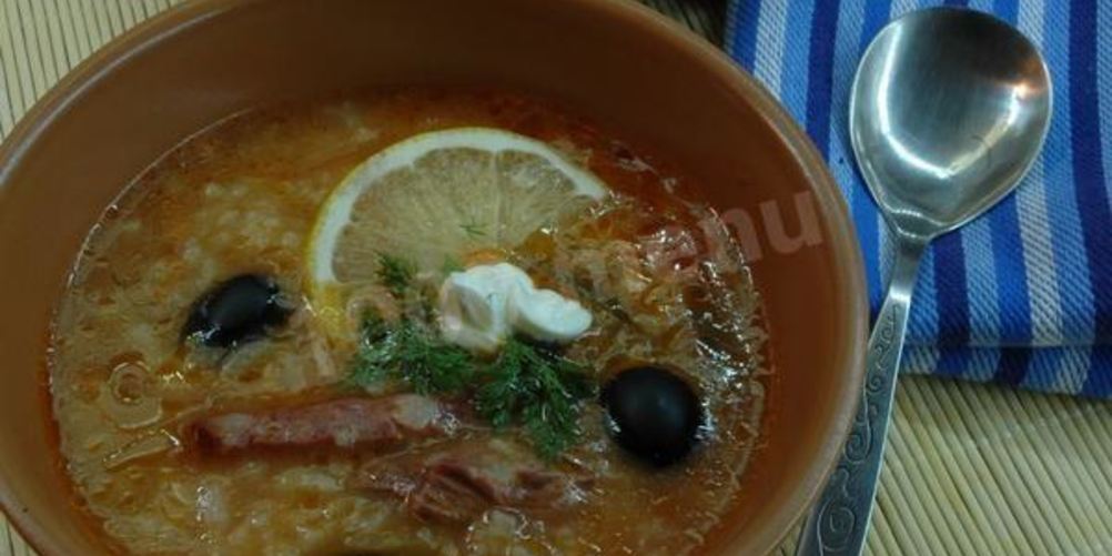 Рецепт супа солянка с копченостями и рисом