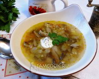 Суп из соленых грибов