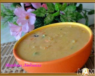 Гороховый суп-пюре с овощами