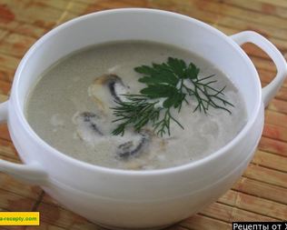 Куриный суп пюре со сливками грудками и шампиньонами