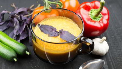 Овощной суп-пюре со свежим огурцом