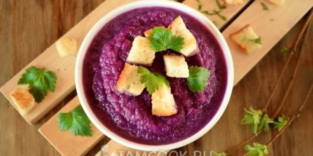 Рецепт постного супа-пюре из красной капусты