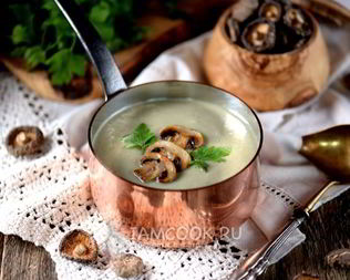 Постный суп-пюре из шампиньонов