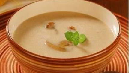 Суп-пюре из фасоли с грибами