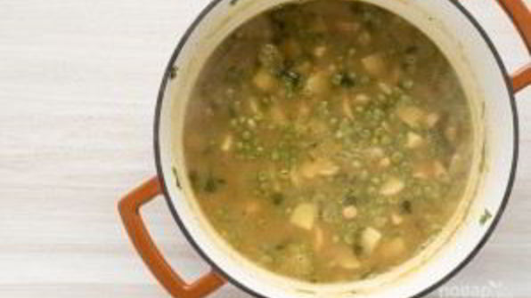 суп-пюре из горошка и нута