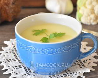 Суп-пюре из цветной капусты и картофеля