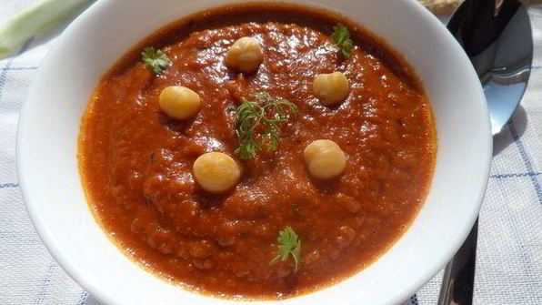томатный суп-пюре с нутом