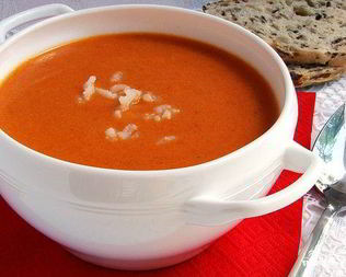 Томатный суп пюре с рисом