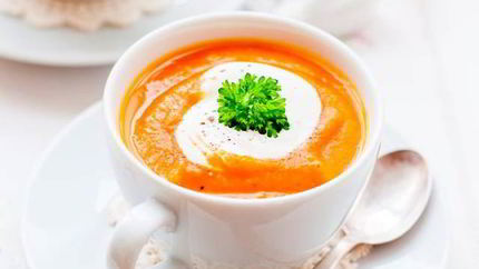 Тыквенный суп-пюре с каштанами и грибами