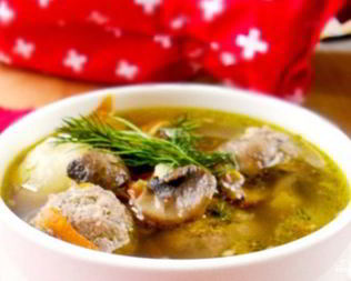 Суп с грибами и фасолью