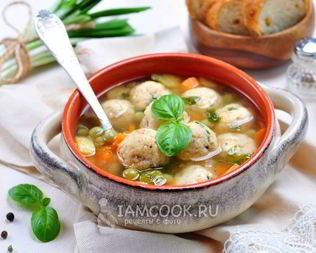 Суп с рыбными фрикадельками