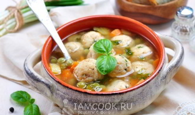 Суп с рыбными фрикадельками