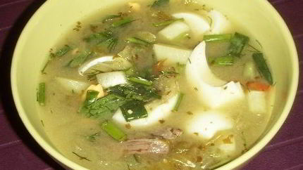 Суп со щавелем и яйцом