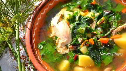 Суп со свекольной ботвой