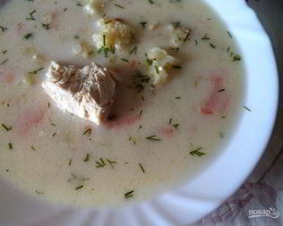 Куриный сырный суп с плавленым сыром